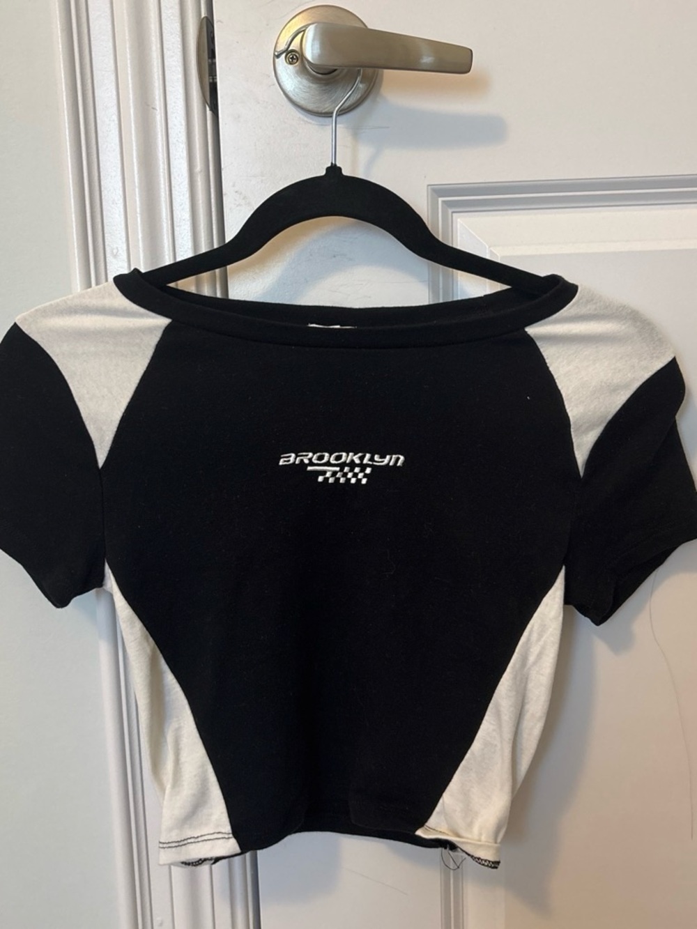 Garage Black & White Color-Block Brooklyn Crop Top